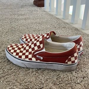 Checkered Rust Colored Vans